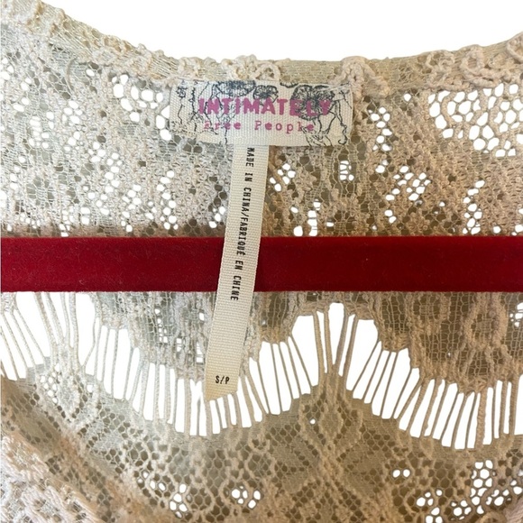 Free People Intimately Peekaboo Ivory Lace Hi-Low Slip Sheath Dress Small - Picture 11 of 15